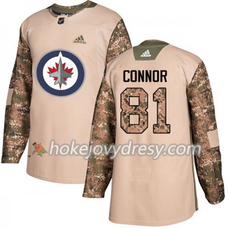 Pánské Hokejový Dres Winnipeg Jets Kyle Connor 81 Adidas 2017-2018 Camo Veterans Day Practice Authentic